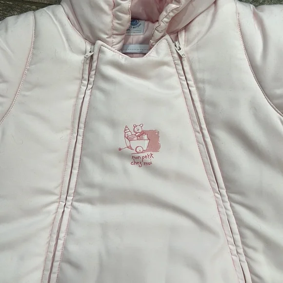 NWT Petit Bateau pink microfiber snowsuit size 6 months - Picture 2 of 6